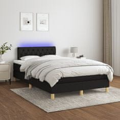 Petromila vidaXL Boxspring posteľ s matracom a LED, čierna 120x190 cm, látka