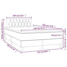 Petromila vidaXL Boxspring posteľ s matracom a LED, ružová 120x190 cm, zamat