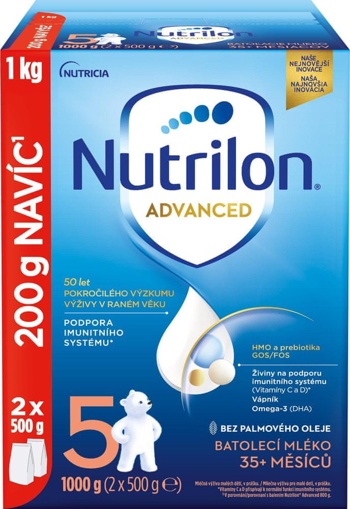 Nutrilon 5 Advanced batoľacie mlieko 1 kg, 35+