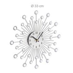 Relax Diamantové dizajnové nástenné hodiny RD45180, 33cm