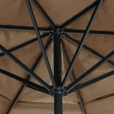 Vidaxl Vonkajší slnečník s hliníkovou tyčou 600 cm, sivohnedý