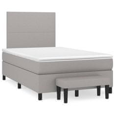 shumee Boxspring posteľ s matracom bledosivá 120x190 cm látka