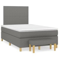 shumee Boxspring posteľ s matracom, tmavosivá 120x190 cm, látka