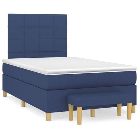 Petromila vidaXL Boxspring posteľ s matracom modrá 120x190 cm látka