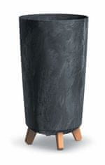 Prosperplast Kvetináč GRACIA TUBUS SLIM BETON EFFECT 23,9 cm antracit