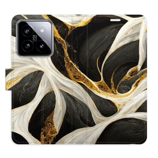 iSaprio Flipové puzdro - BlackGold Marble pre Xiaomi 14