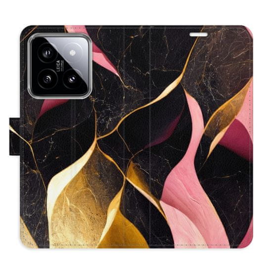 iSaprio Flipové puzdro - Gold Pink Marble 02 pre Xiaomi 14