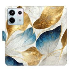 iSaprio Flipové puzdro - GoldBlue Leaves pre Xiaomi Redmi Note 13 Pro 5G / Poco X6 5G