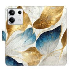 iSaprio Flipové puzdro - GoldBlue Leaves pre Xiaomi Redmi Note 13 5G