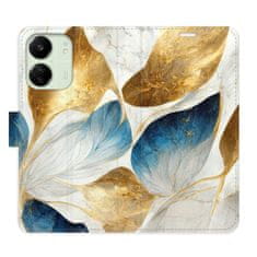 iSaprio Flipové puzdro - GoldBlue Leaves pre Xiaomi Redmi 13C