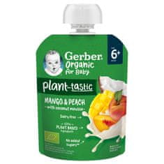 GERBER Kapsička organic ovocná mango a broskyňa s kokosovým mliekom 80 g, 6+