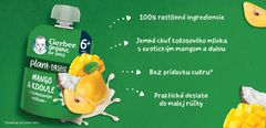 GERBER Kapsička organic ovocná mango a dule s kokosovým mliekom 80 g, 6+