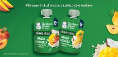 GERBER Kapsička organic ovocná mango a broskyňa s kokosovým mliekom 80 g, 6+