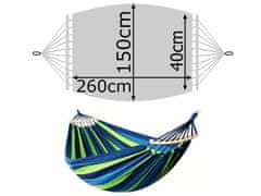 Sobex Dvojitá hojdacia sieť s vankúšom Brazílsky xxl veľký 200kg 260x150 poťah