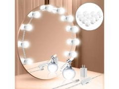 Sobex Zrkadlo vedené toaletným stolom svetlá make-up set 10ks