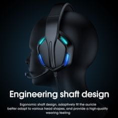 Onikuma X27 RGB Ergonomic Wired Gaming Headset Noise Canceling Mic Black