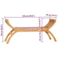 Vidaxl Záhradná lavička 126 cm, tíkový masív