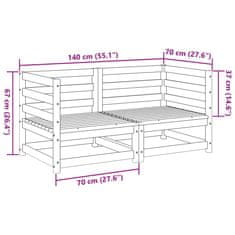 Petromila vidaXL 2-dielna záhradná sedacia súprava borovicový masív