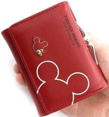 Camerazar Elegantná dámska peňaženka na zips, červená, ekologická umelá koža, 11x8,5x3,5 cm