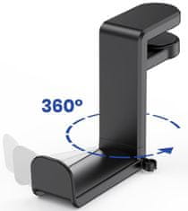 Veles-X Headphone Hanger 360 Degree Rotation Black