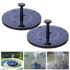 Vixson Dekoratívna solárna plávajúca fontána do záhrady s čerpadlom vody (16 cm, čierna) 2ks | SOLAR FOUNTAIN