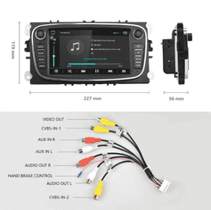 Podofo 2GB RAM 2DIN AUTORÁDIO S KAMEROU Ford S-Max Galaxy C-Max Focus KUGA, Nové Rádio do Ford Focus