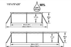 Bestway Bazén s konštrukciou 3,00 x 2,01 x 0,66m bez filtrácie