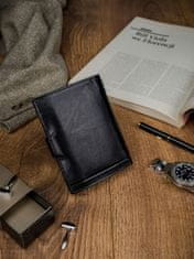 Rovicky Elegantná kožená pánska peňaženka Adis čierna