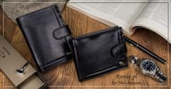 Rovicky Elegantná kožená pánska peňaženka Adis čierna