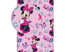 Jerry Fabrics Napínacia plachta Minnie Mouse Hearts