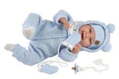 Llorens 84479 New Born - realistická bábika bábätko so zvukmi a mäkkým látkovým telom - 44 cm