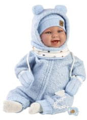 Llorens 84479 New Born - realistická bábika bábätko so zvukmi a mäkkým látkovým telom - 44 cm