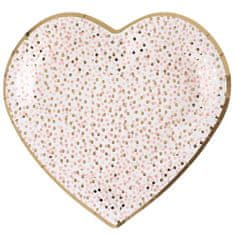 Santex Papierové taniere Srdce ružové bodkované 22x20cm 10ks