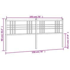 Vidaxl Kovové čelo postele biele 193 cm