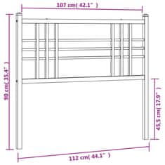 Vidaxl Kovové čelo postele čierne 107 cm