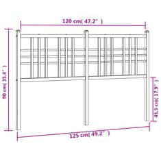 Vidaxl Kovové čelo postele biele 120 cm