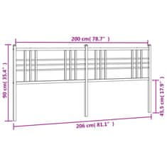 Vidaxl Kovové čelo postele biele 200 cm