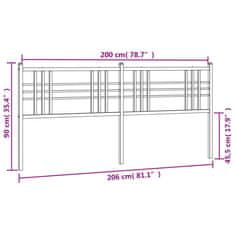 Vidaxl Kovové čelo postele čierne 200 cm