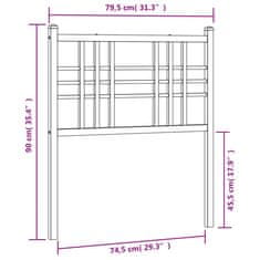Vidaxl Kovové čelo postele čierne 75 cm