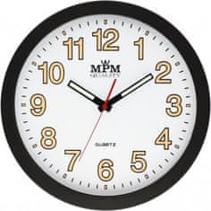 MPM QUALITY Nástenné hodiny, 3104.0090 - biela/čierna, 30cm