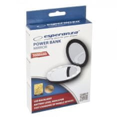 Esperanza LED vreckové zrkadlo s Power Bank 121K, čierne