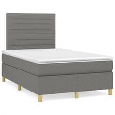 shumee Boxspring posteľ s matracom, tmavosivá 120x190 cm, látka