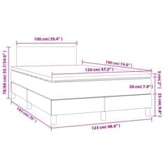 Petromila vidaXL Boxspring posteľ s matracom a LED sivohnedá 120x190 cm látka