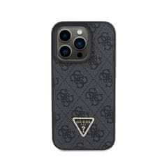 Guess Guess Kožené puzdro 4G Triangle Strass - iPhone 15 Pro (čierne)