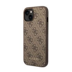 Guess Guess 4G Metal Gold Logo - puzdro na iPhone 15 / 14 / 13 (hnedé)