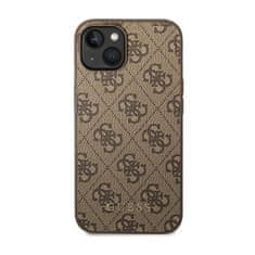 Guess Guess 4G Metal Gold Logo - puzdro na iPhone 15 / 14 / 13 (hnedé)