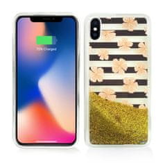 ZIZO Zizo Liquid Glitter Star Case - puzdro pre iPhone X (Ružové kvety)