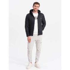 OMBRE Pánska bunda bomber V2 OM-JALP-22FW-007 tmavomodrá MDN125054 S