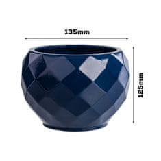 botle Keramický obal na kvetináč farba námornícka modrá 13,5 cm H12,5 cm lesklý