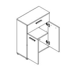KONDELA Komoda biela NOKO-SINGA 33